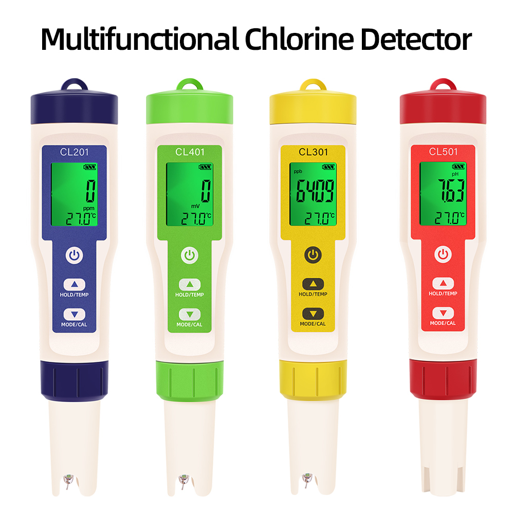 Marine Aquarium Water Analyzer - PH/CL2/H2/ORP/Temperatuurmeter Chloordetector Digitale waterkwaliteitstester voor zwembaden