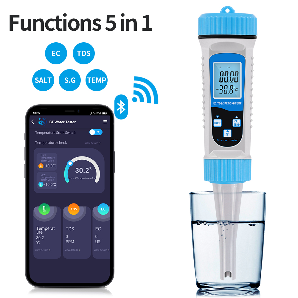 5-in-1 Bluetooth Waterkwalitei - Marine Aquarium Water Analyzer recensie en prijs